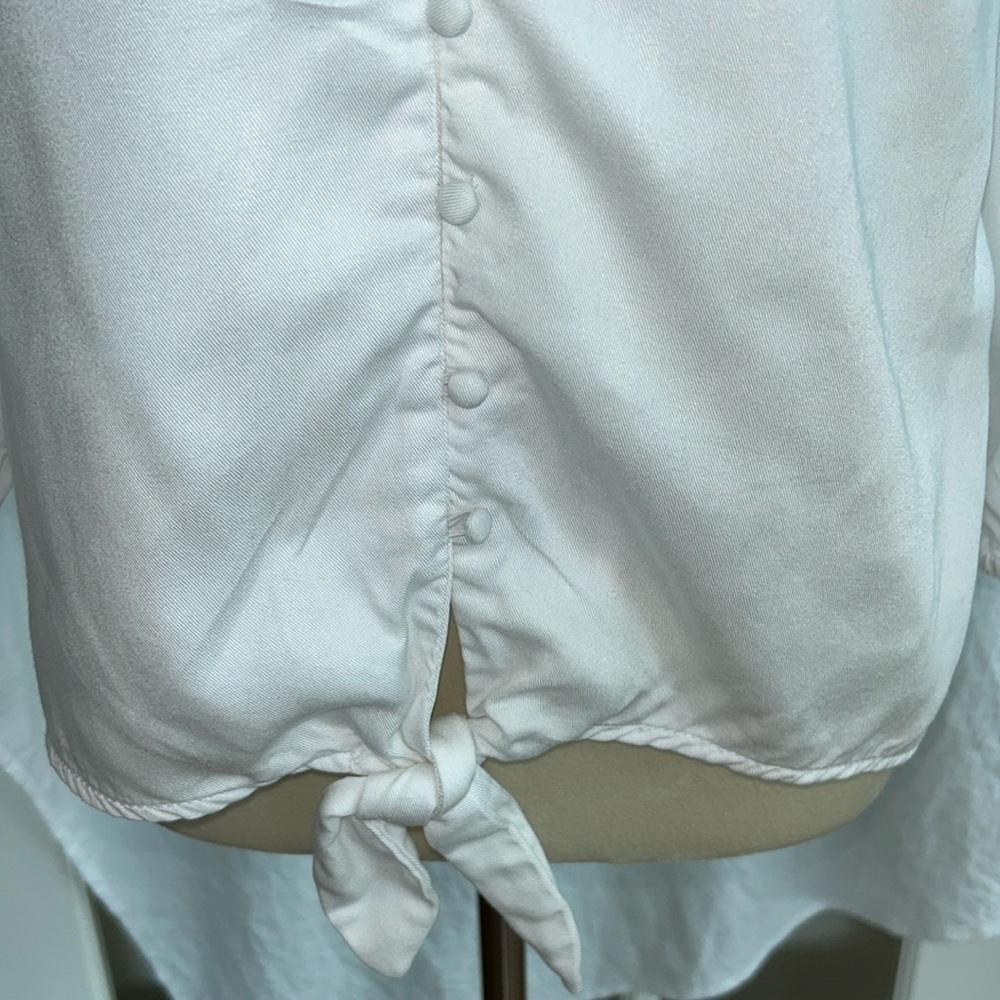 White House/Black Market: White, Tie Blouse: Size Small - Picture 4 of 9